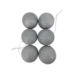 Juego de 12 Esferas Navideñas Color Plateado 6 cm