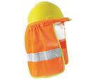 Cubrenuca para casco naranja c/reflejante gris 2"