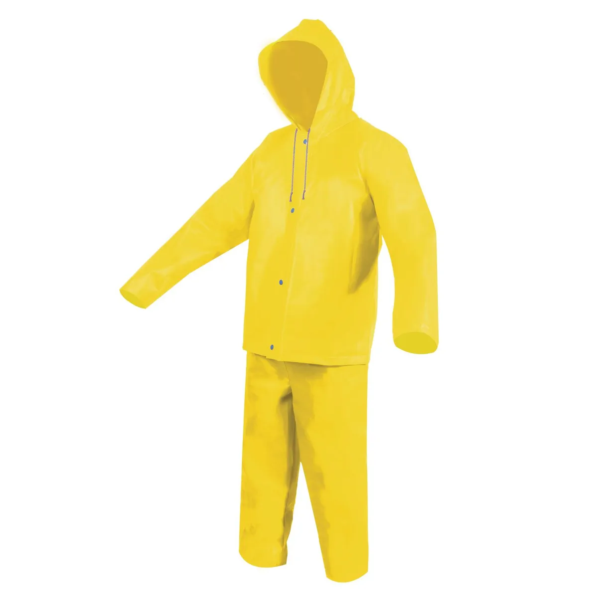 MERIDIAN PRO - Impermeable Amarillo con Gorro de PVC Mediano