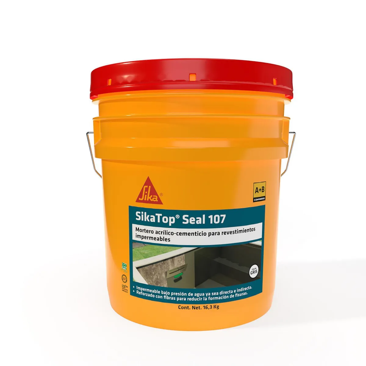 Mortero cementicio 107 19 L gris, marca Sika - Foto Principal