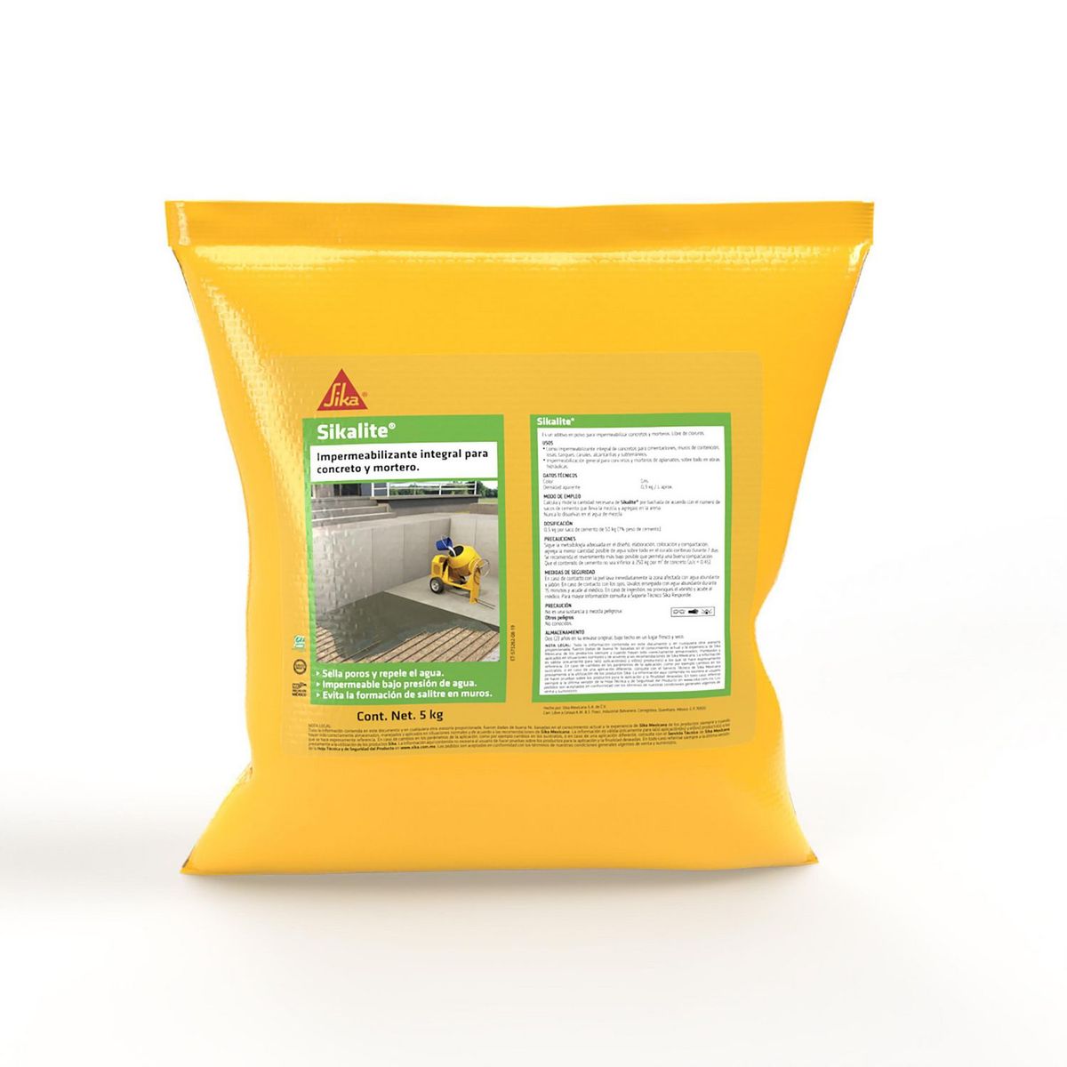 Impermeabilizante p/concreto y mortero 5 kg, marca Sika - Foto Principal
