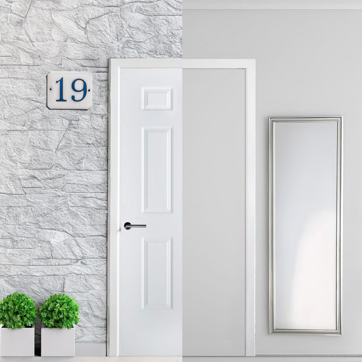 Puerta acero mixta 6 PNL 90 x 213 cm, marca Multimarca - Foto Principal