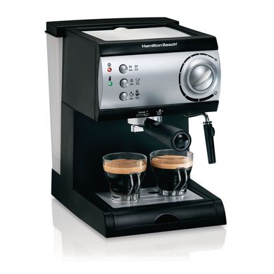 Cafetera Espresso Negra Con Acero para 15 Bares