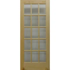 Puerta de madera Pino frances de 15 luces de 91 x 213 cm Natural