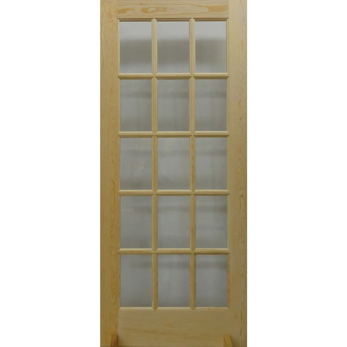 Madera Excel - Puerta de madera Pino frances de 15 luces de 81 x 213 cm Natural