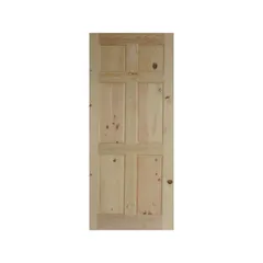Puerta de madera de Pino 6 paneles de 76 x 213 cm Natural
