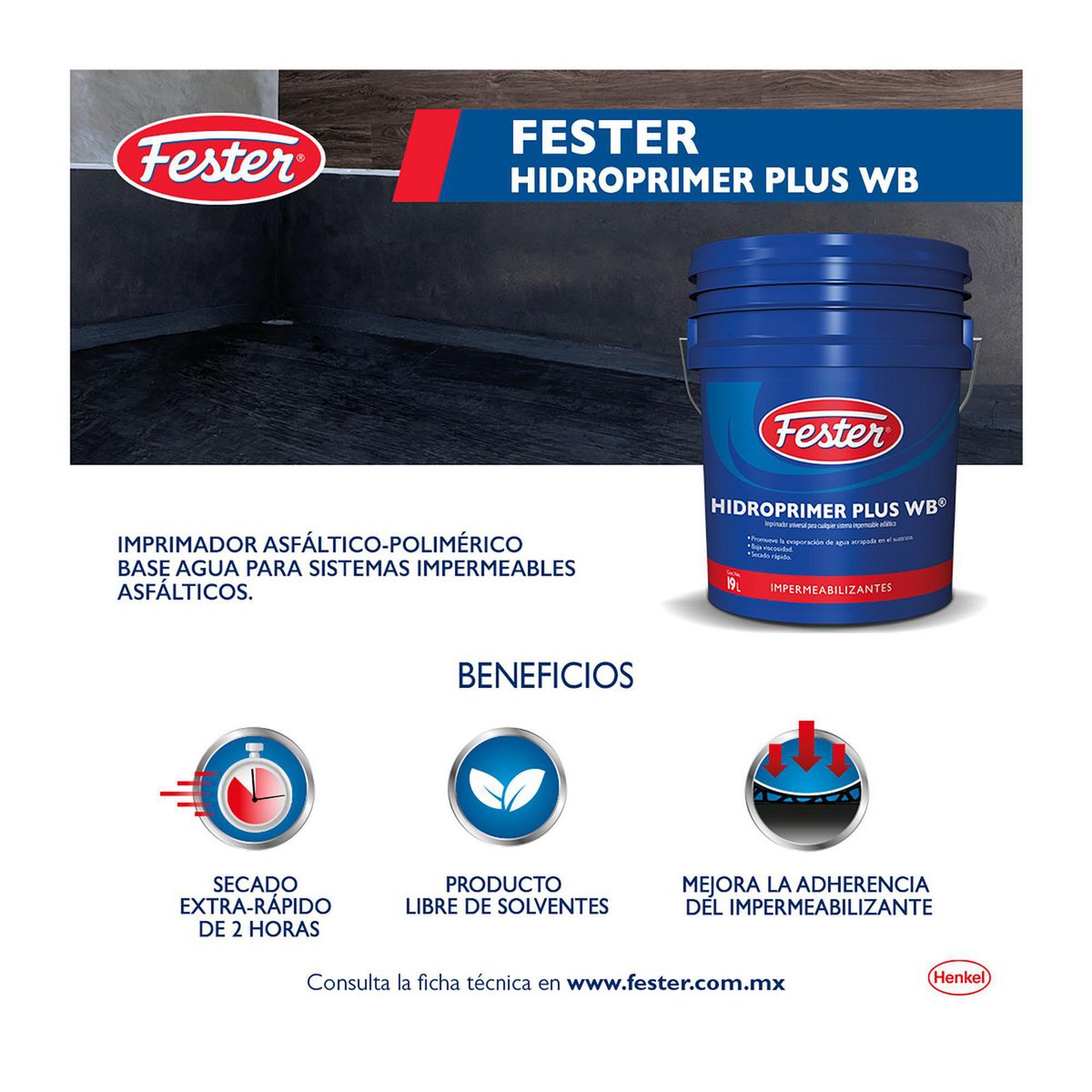 Fester - Hidroprimer Imprimador para sistenas Impermeables Fester - 19 litros