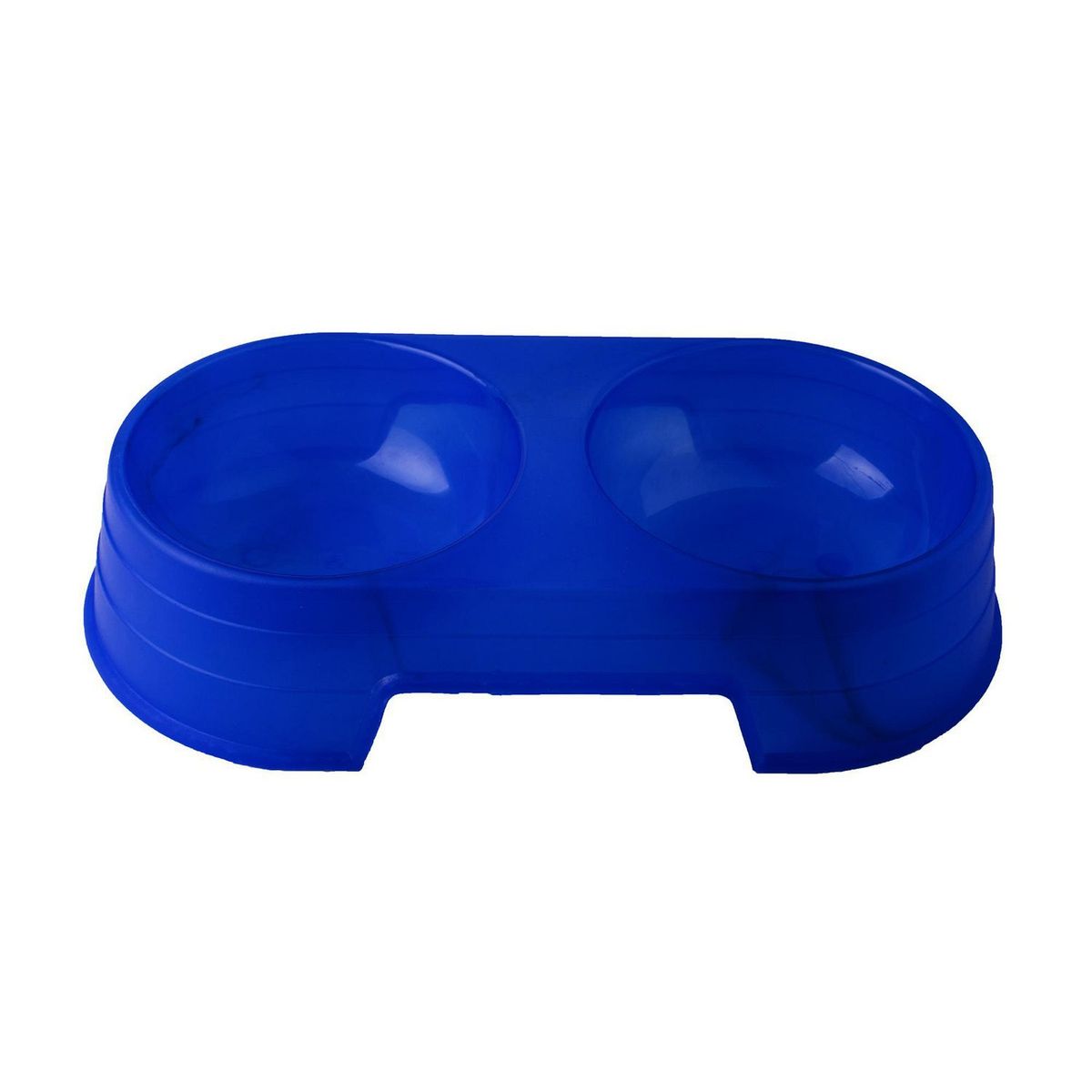 Tily - Plato para mascota plástico doble azul