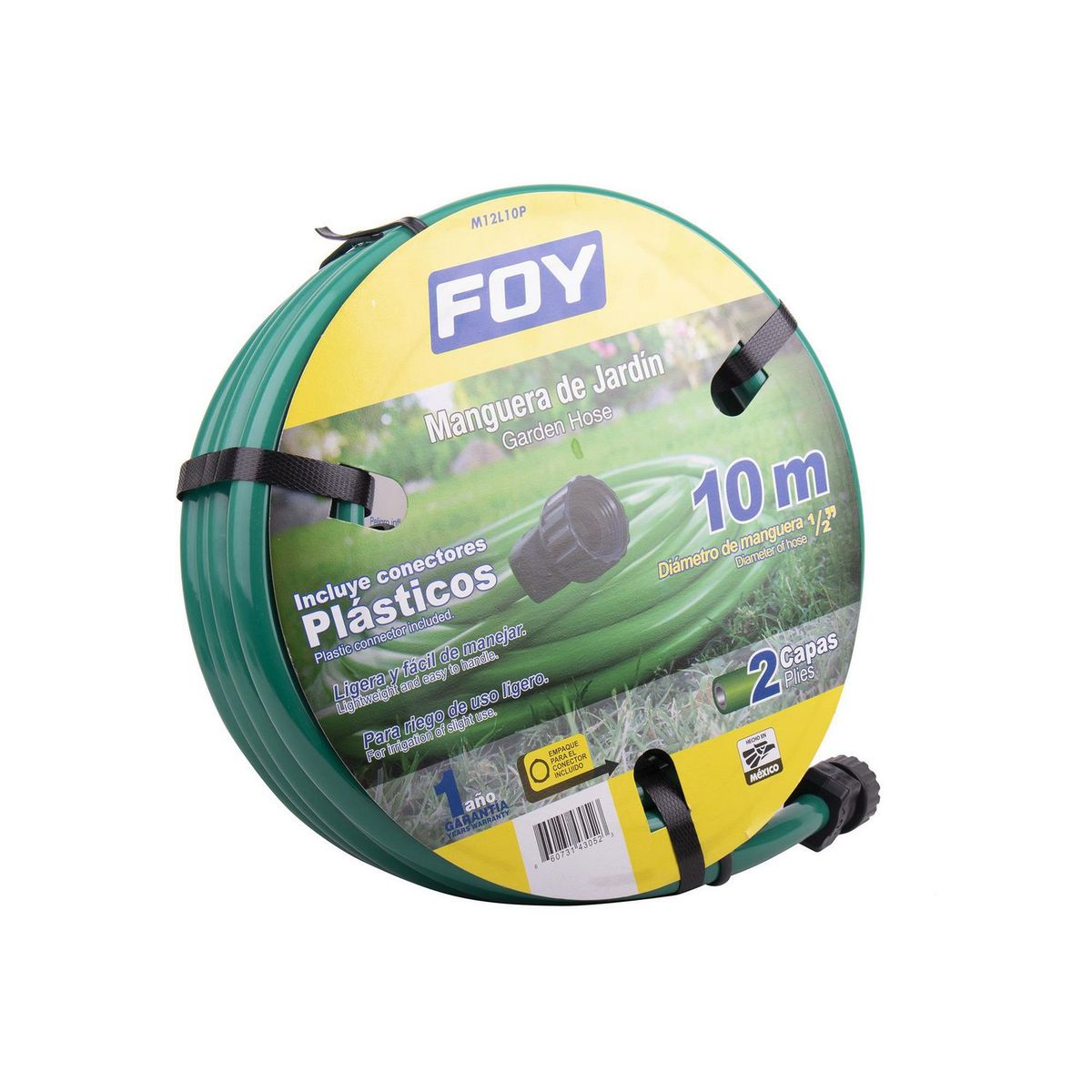 Foy - Manguera lisa 2 capas 1/2" c/conector 10 m