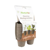 Maceta biodegradable fertil paquete con 18 pzas