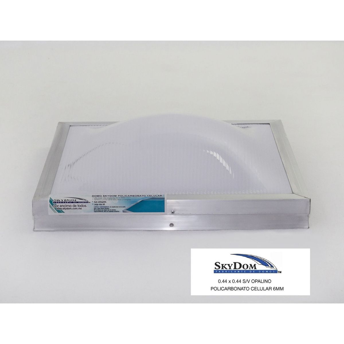 Skydom - Domo de policarbonato sin ventila de 44 x 44 cm Transparente
