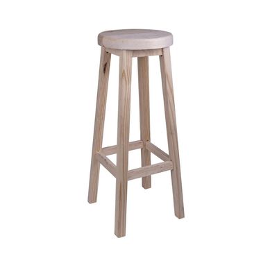 Banco redondo de madera natural