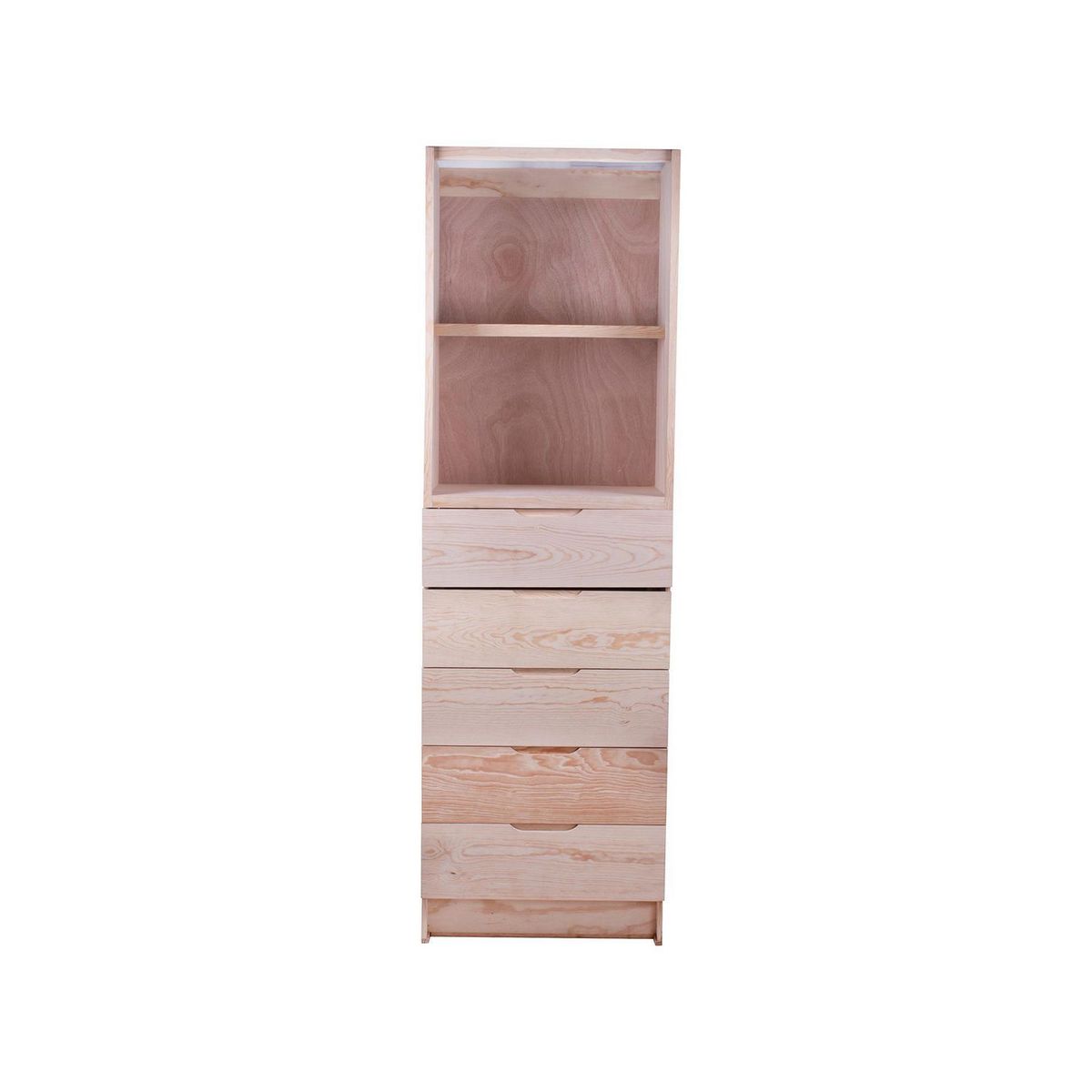 Excell - Cajonera con riel 5 cajones 188 cm natural