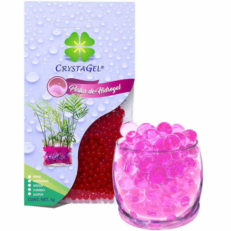 Crystagel - Perlas de hidrogel deshidratadas rosa 5 g