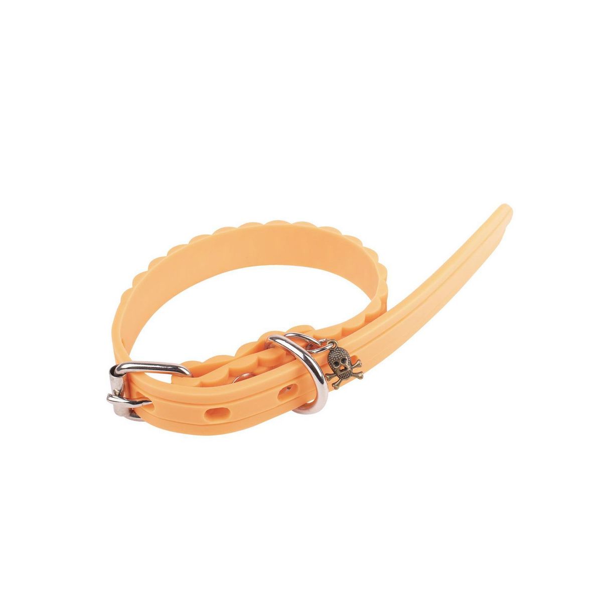 Correa de caucho hipoalergénica chica naranja, marca King Pet - Foto Principal