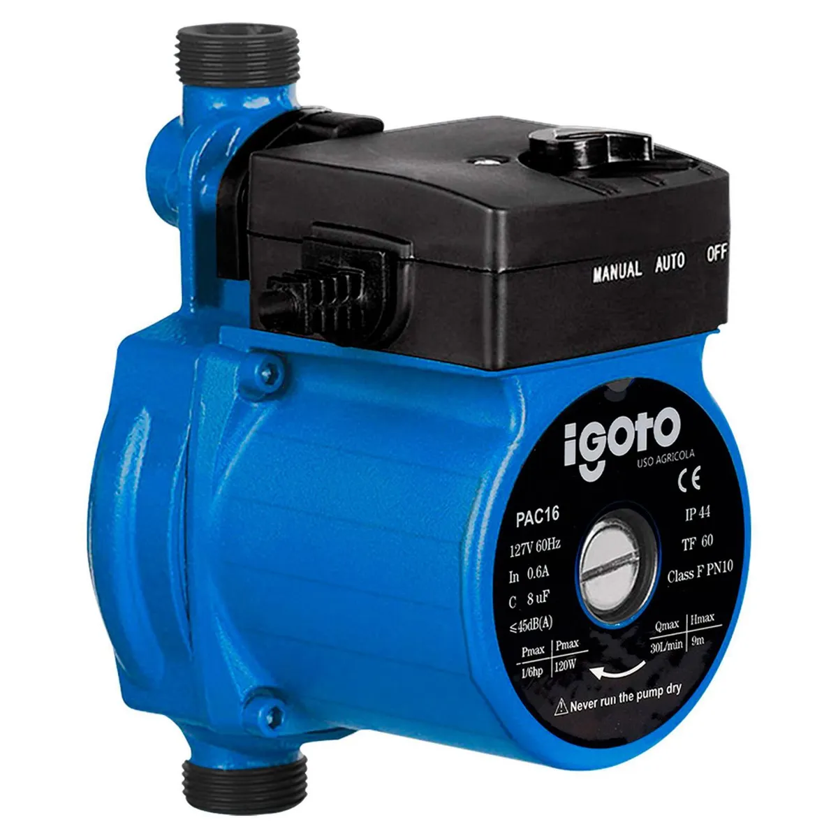 Igoto - Bomba Presurizadora Eléctrica 1/6 HP 27 l/min