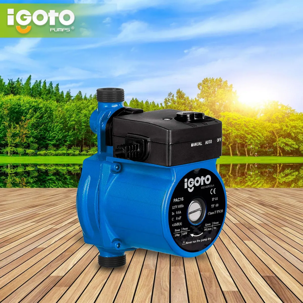 Igoto - Bomba Presurizadora Eléctrica 1/6 HP 27 l/min