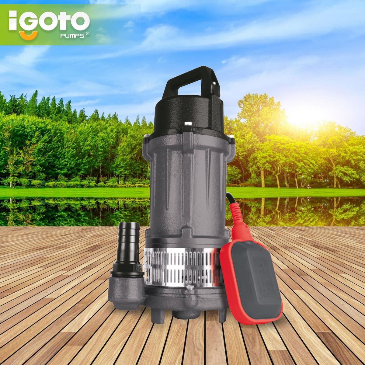 Igoto - Bomba Sumergible Eléctrica 1/2 HP 17 l/min