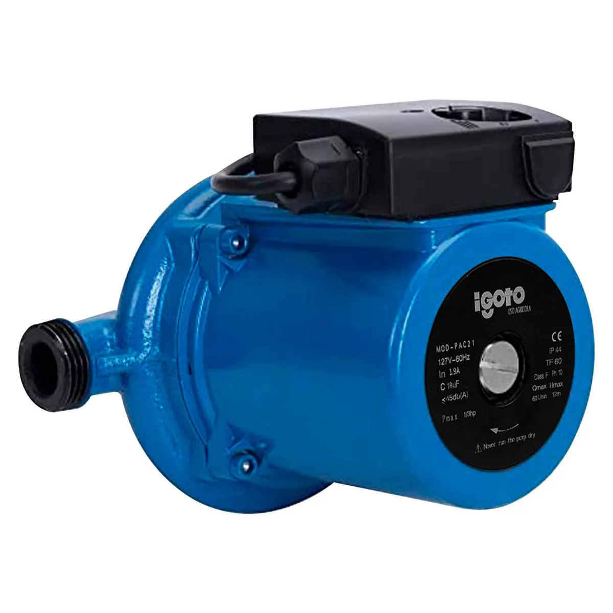 Bomba Presurizadora Eléctrica 1/3 HP 41 l/min, marca Igoto - Foto Principal