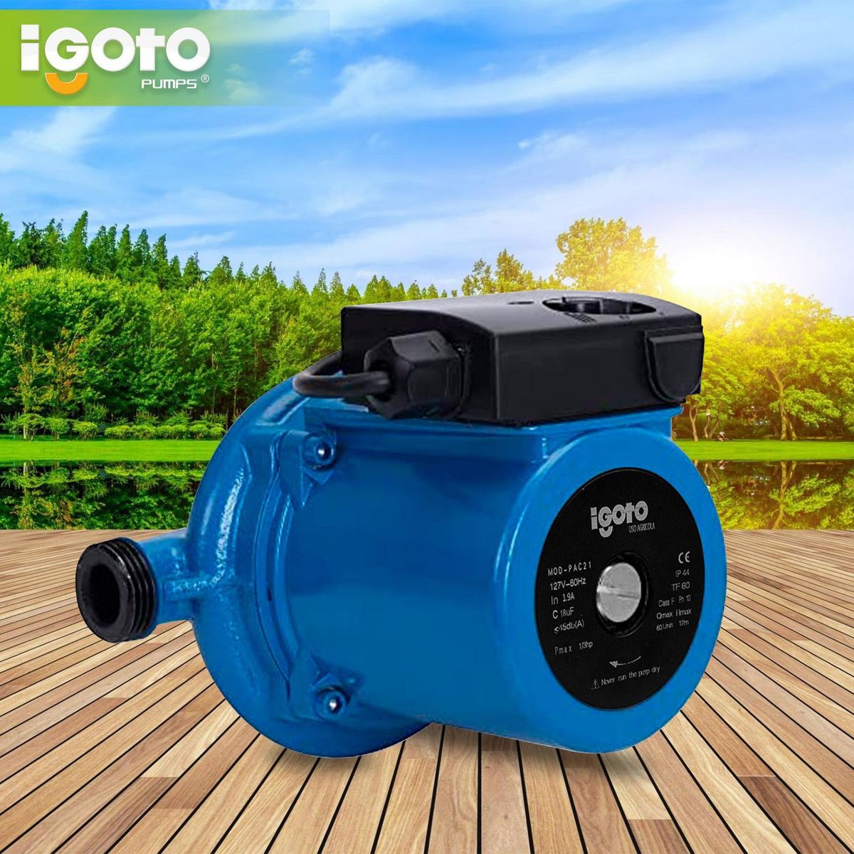 Bomba Presurizadora Eléctrica 1/3 HP 41 l/min, marca Igoto - Foto 2