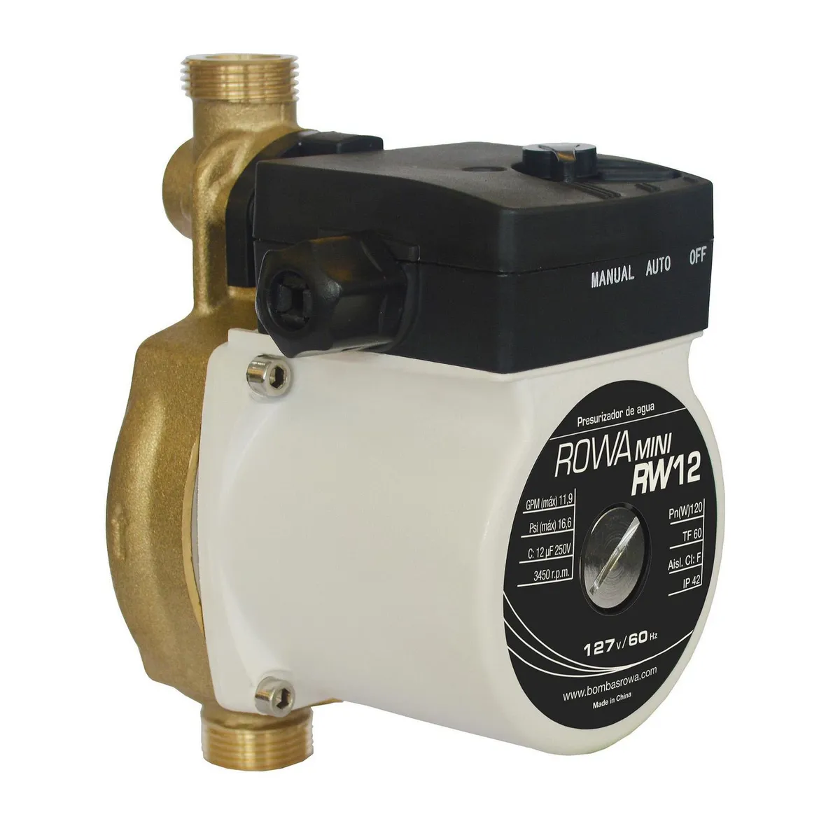 Bomba Presurizadora Eléctrica .16 HP 2700 l/h, marca Rowa - Foto Principal