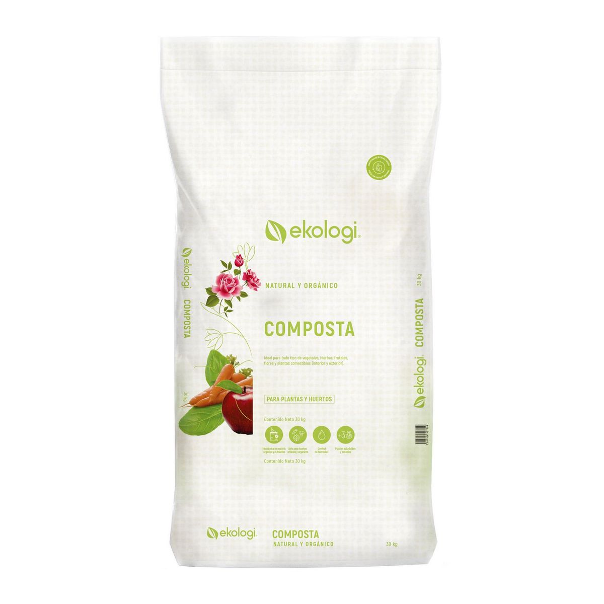 Composta natural orgánica 30 kg, marca Ekologi - Foto Principal