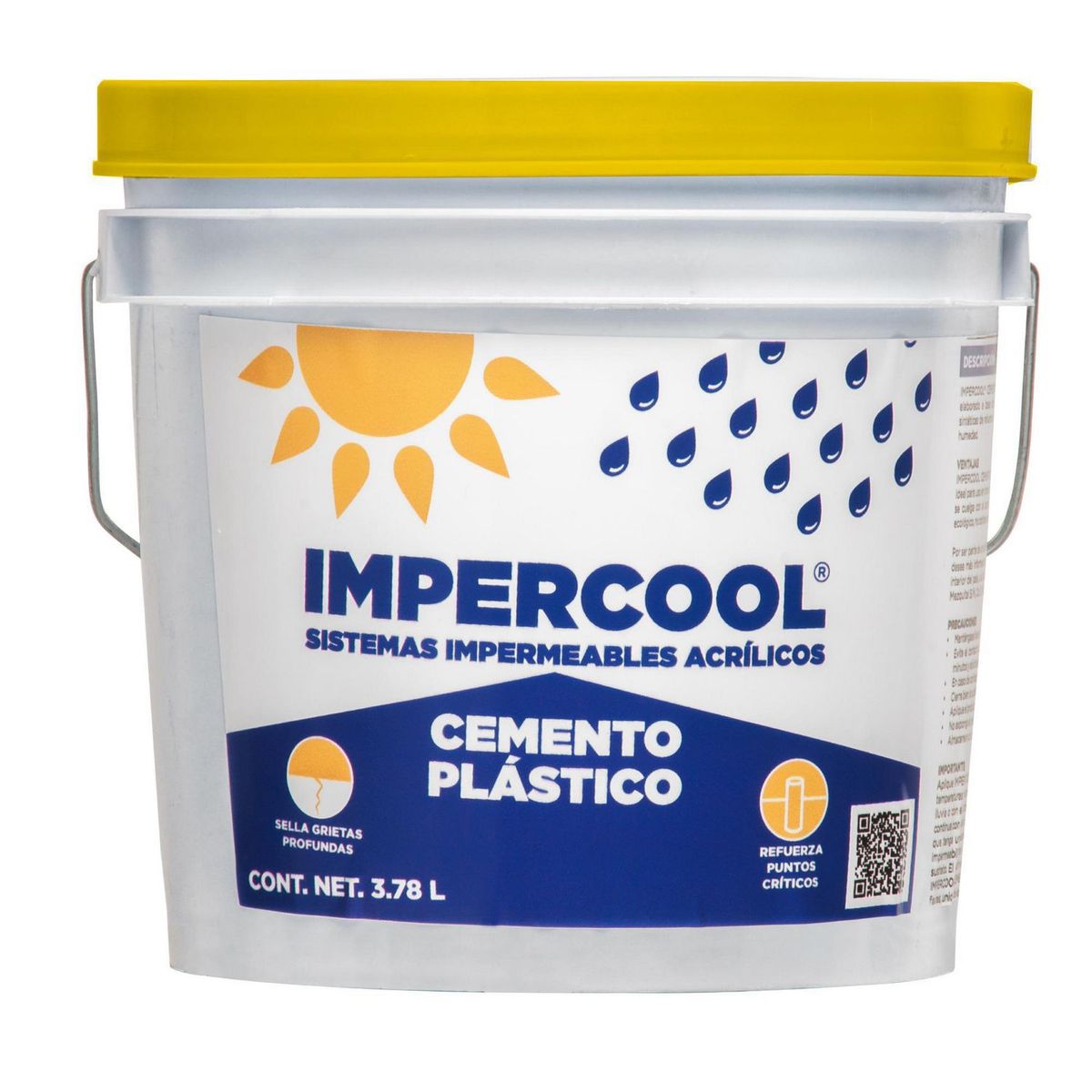 Impercool - Cemento Plástico Sellador y Resanador para Fisuras Impercool - 3.8 litros