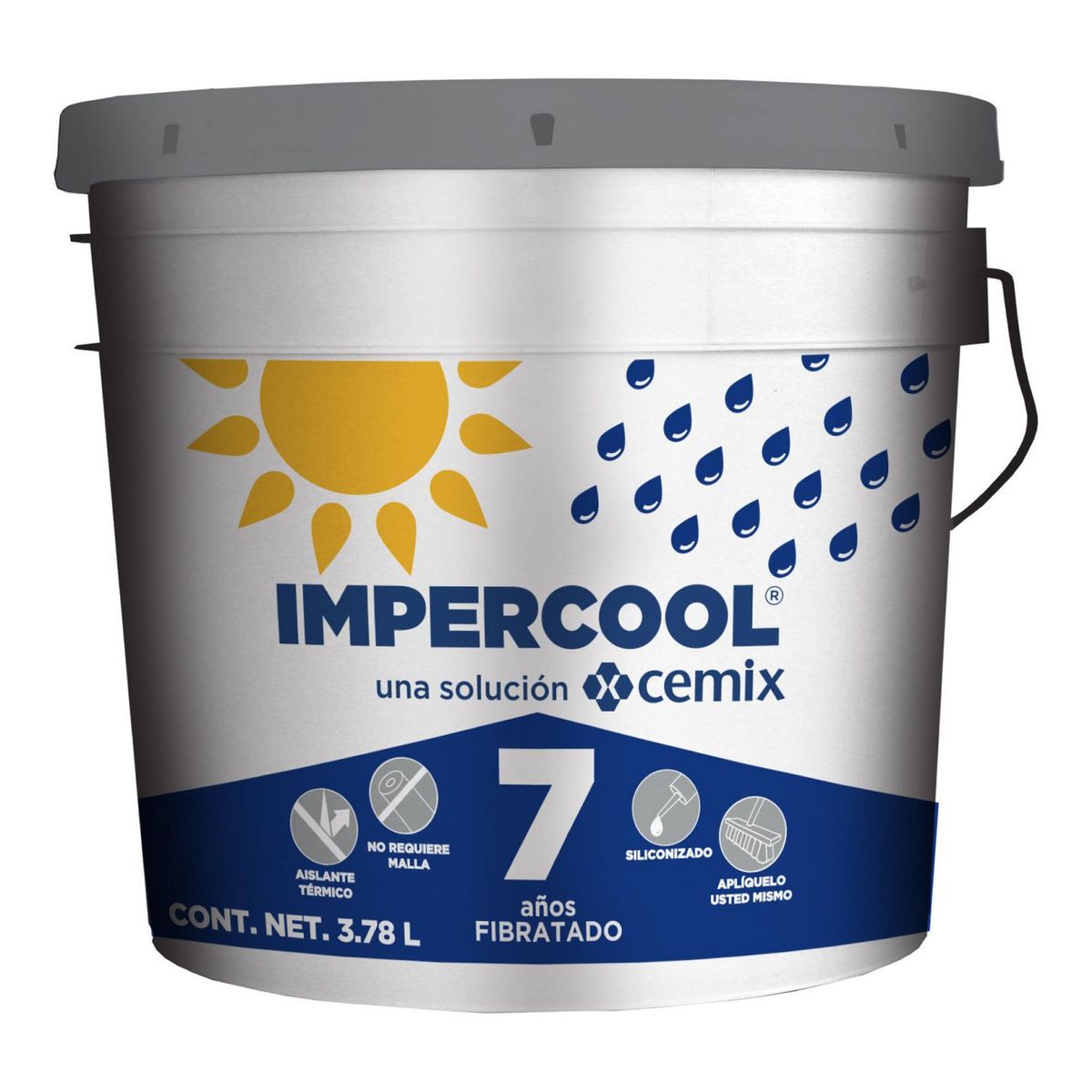 Impercool - Impermeabilizante Fibratado Impercool - 7 Años de 3.8 litros - Rojo
