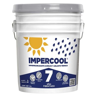 Impermeabilizante Fibratado Impercool - 7 Aos de 19 litros - Rojo