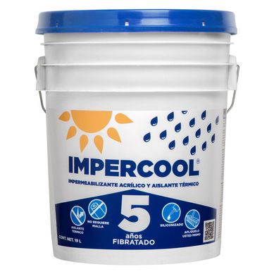 Impermeabilizante Fibratado Impercool - 5 Aos de 19 litros - Rojo