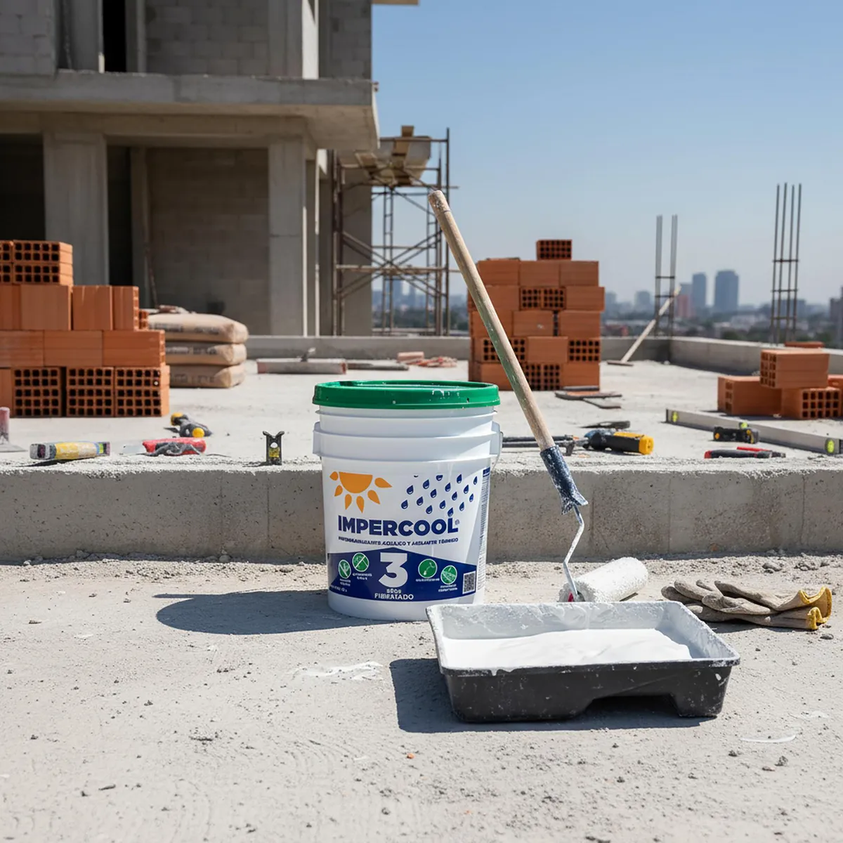 Impercool - Impermeabilizante Fibratado Impercool - 3 Años de 19 litros - Blanco