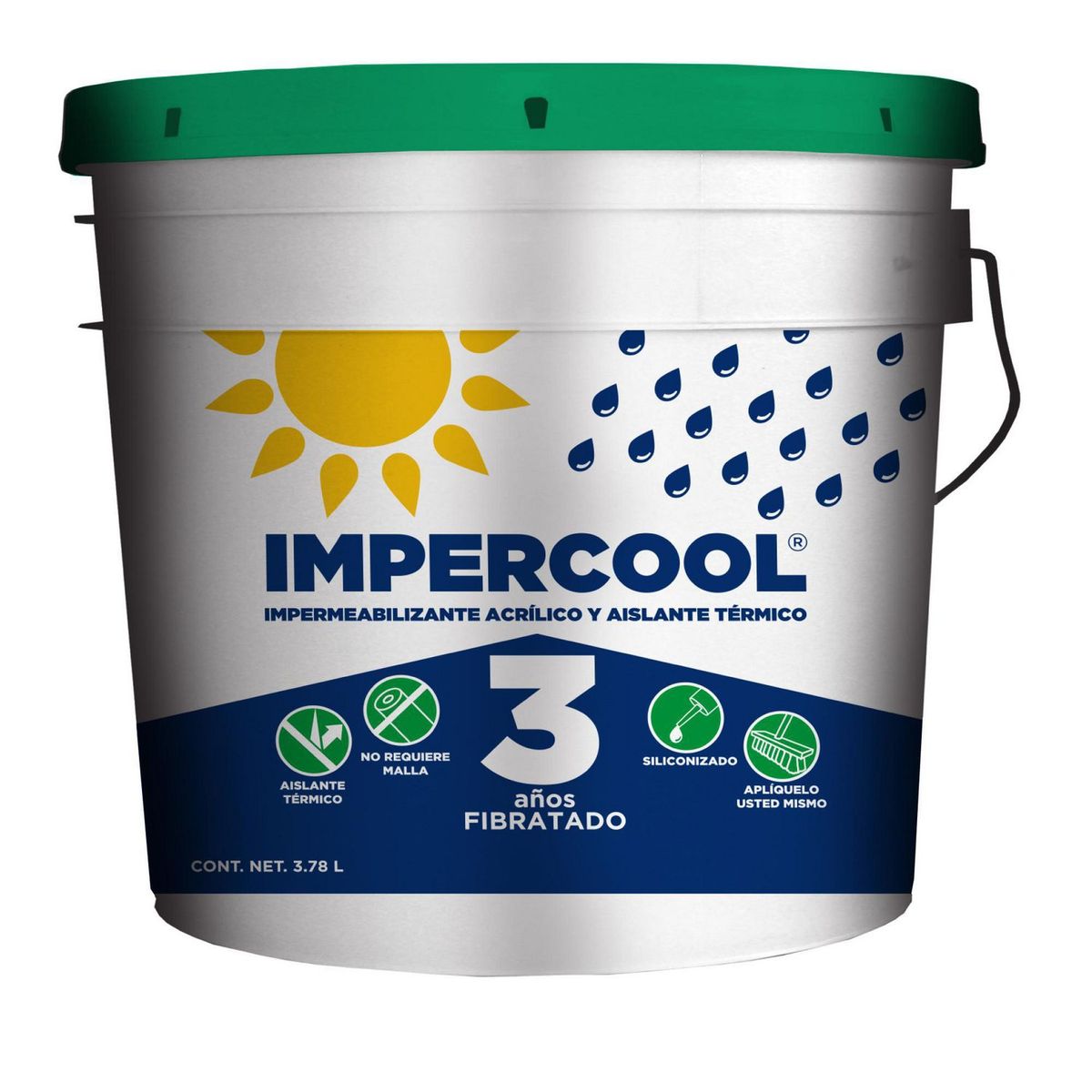 Impermeabilizante Fibratado Impercool - 3 Años de 3.8 litros - Blanco, marca Impercool - Foto Principal