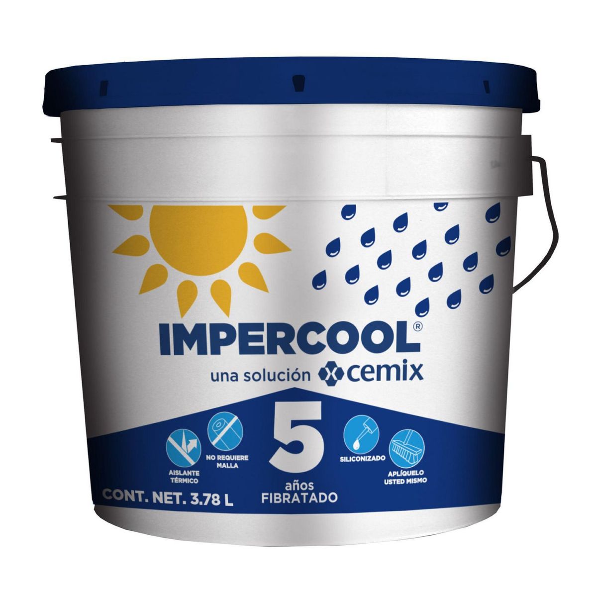 Impercool - Impermeabilizante Fibratado Impercool - 5 Años de 3.8 litros - Blanco