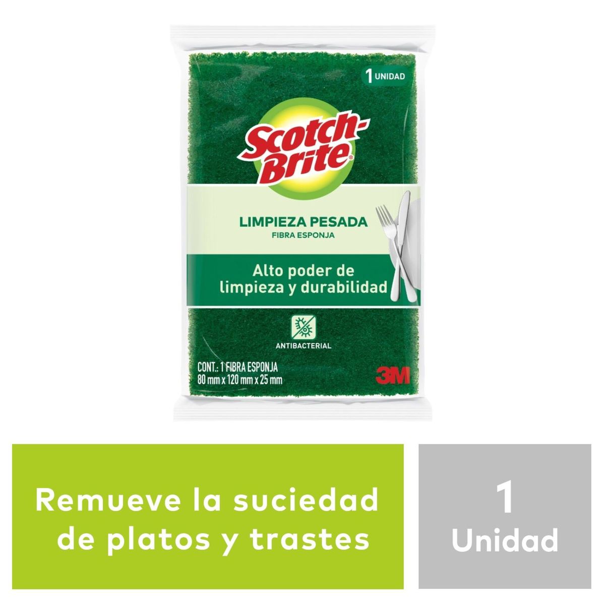 Scotchbrite - Fibra Esponja Scotch-Brite Limpieza Pesada Grande