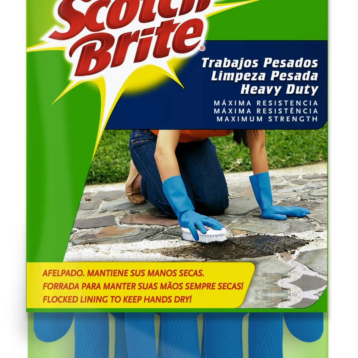 Guantes Trabajo Pesado Scotch-Brite, Azules, G., marca Scotchbrite - Foto Principal