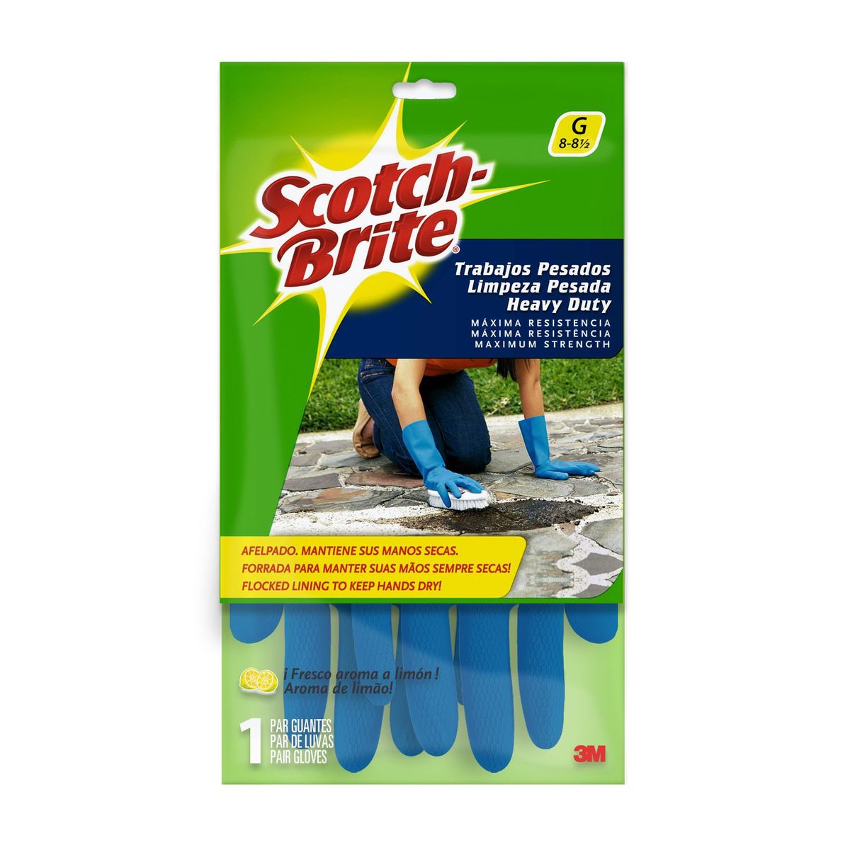 Guantes Trabajo Pesado Scotch-Brite, Azules, G., marca Scotchbrite - Foto Principal