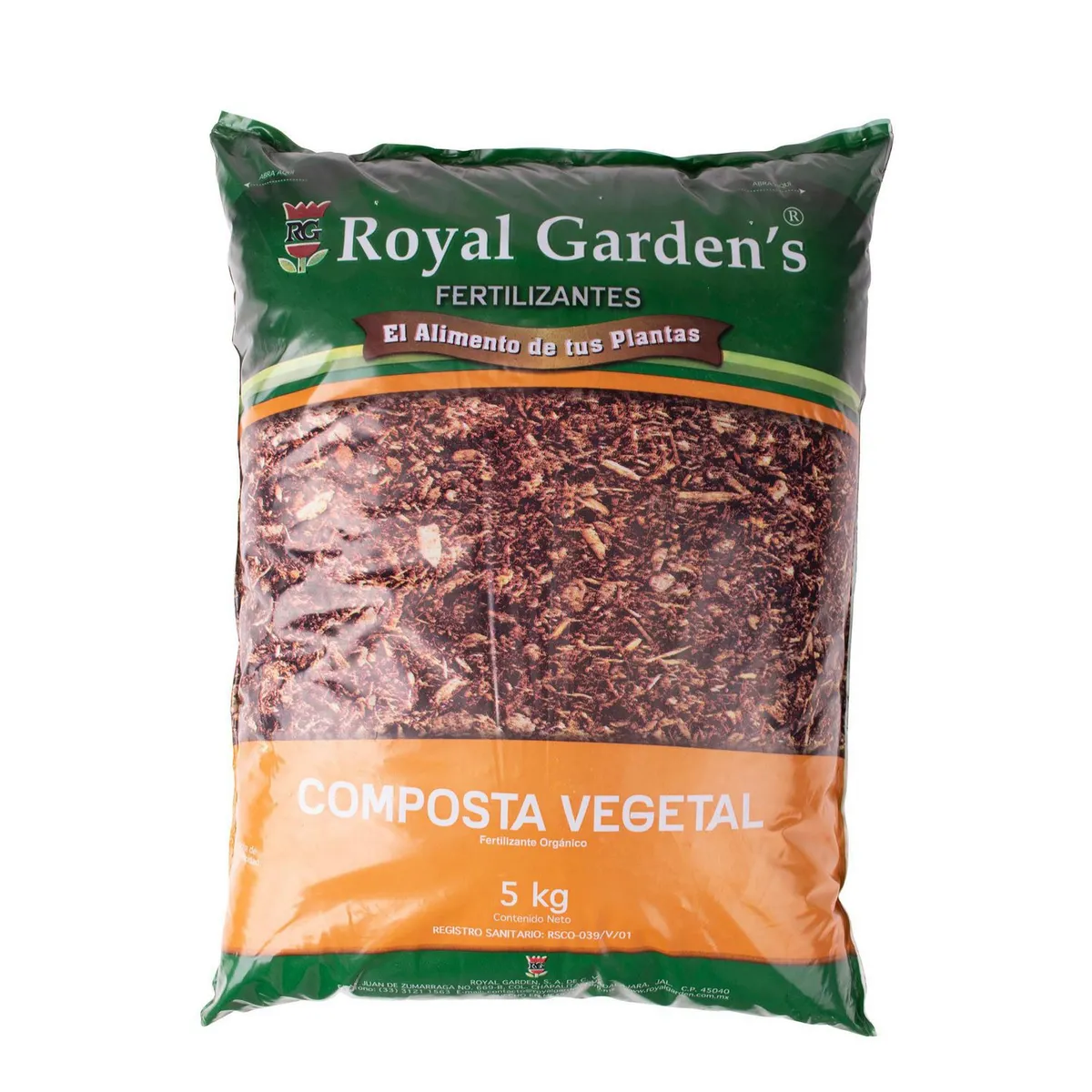 Composta vegetal orgánica 5 kg, marca Royal Gardens - Foto Principal