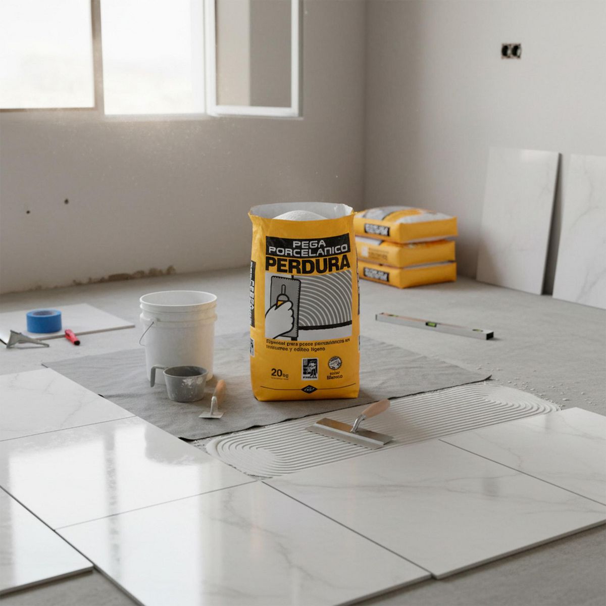 Adhesivo Porcelánico Blanco 20 kg, marca Perdura - Foto 2
