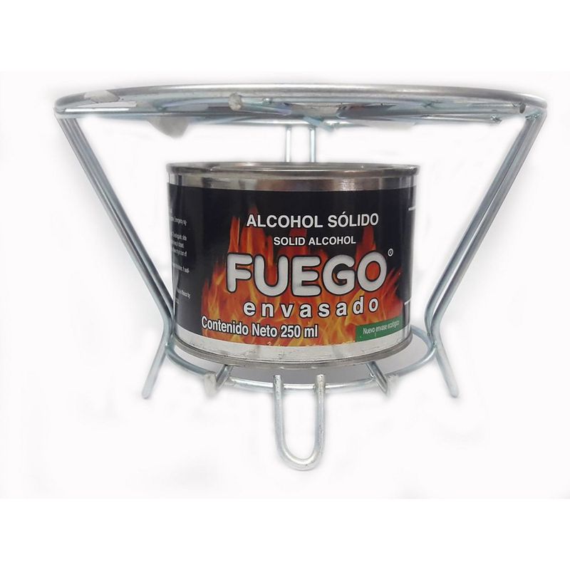 Fuego Envasado - Parrilla Sencilla con Lata de Alcohol