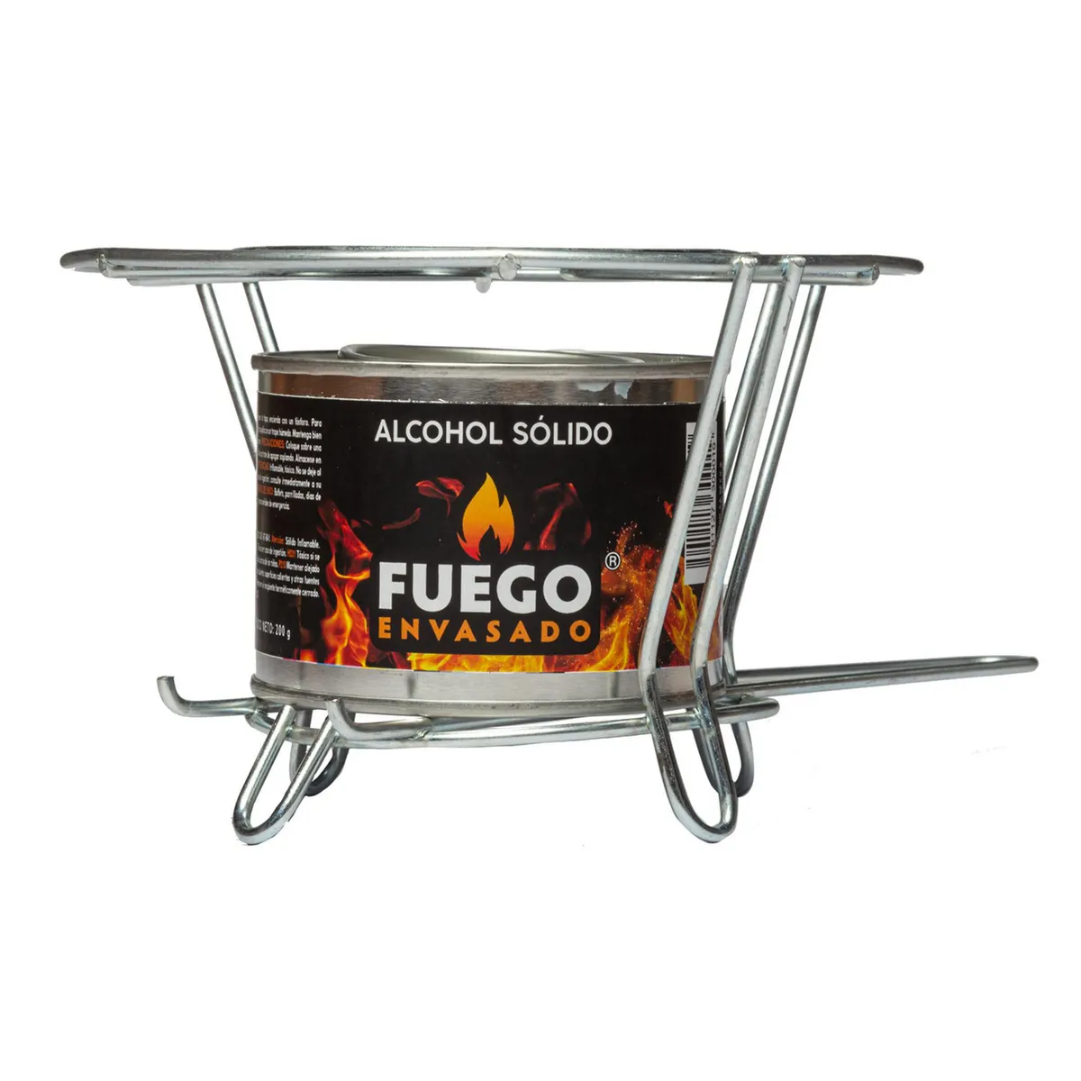Fuego Envasado - Parrilla Sencilla con Lata de Alcohol