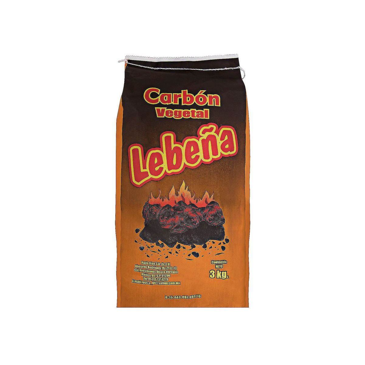Carbón Vegetal Bolsa con 3 kg, marca Lebena - Foto Principal