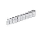 Juego de 10 dados en pulgadas 1/4" en riel
