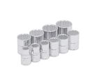 Juego de 10 dados en pulgadas 3/8" en riel