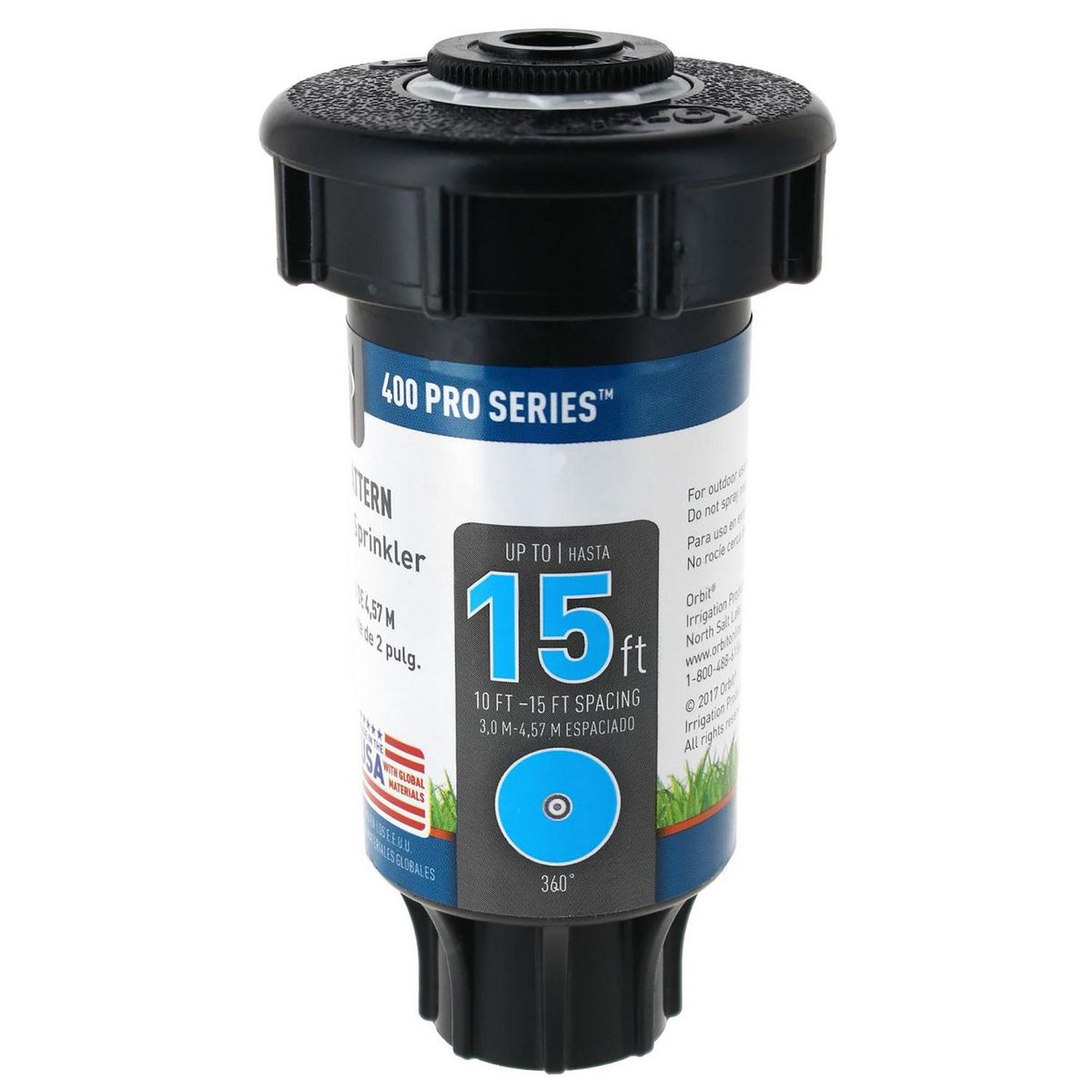 Orbit - Aspersor ajustable de 25 a 360 grados pop up 2"