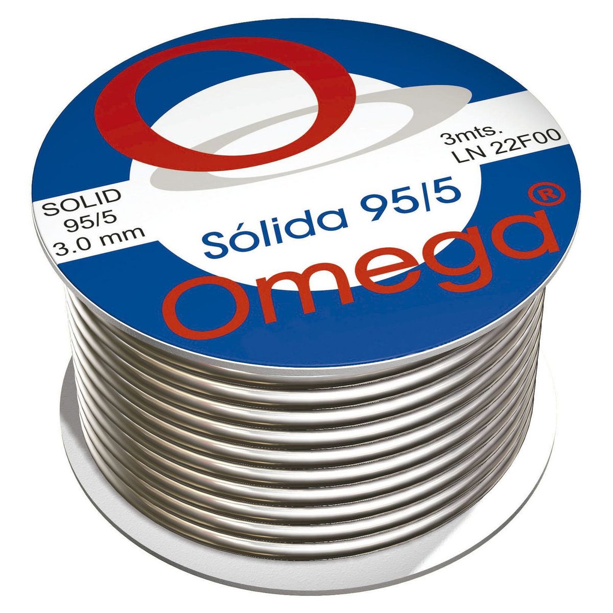 Soldadura omega sólida 95/5 de 3.0 mts, marca Omega - Foto Principal