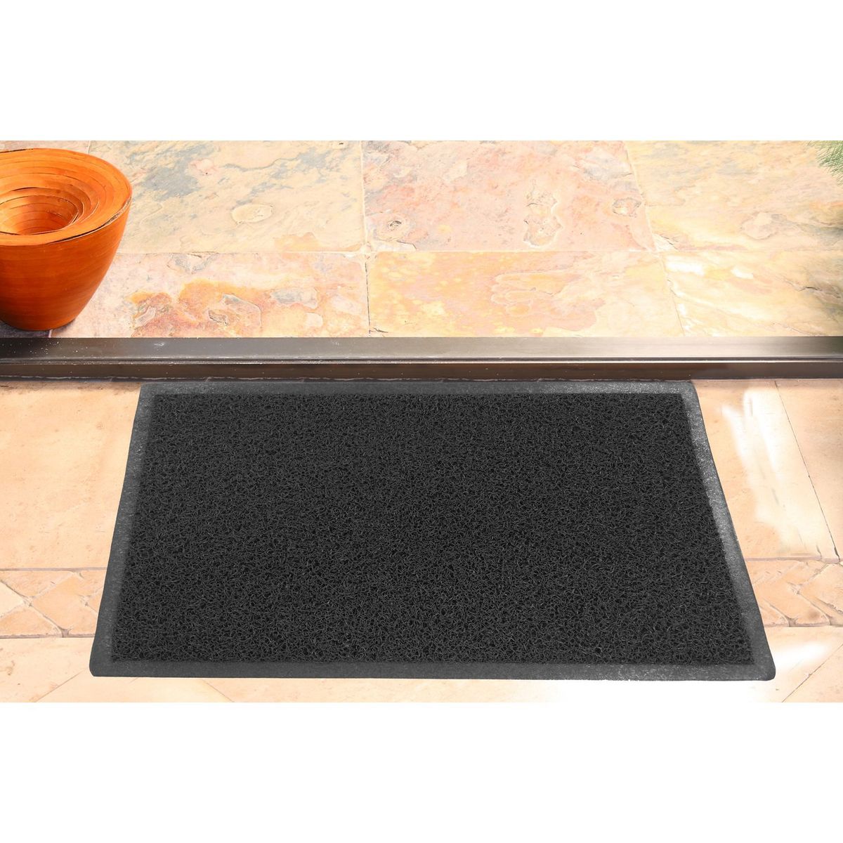 Home Collection - Tapete para entrada Rizo de 40 x 60 cm Negro