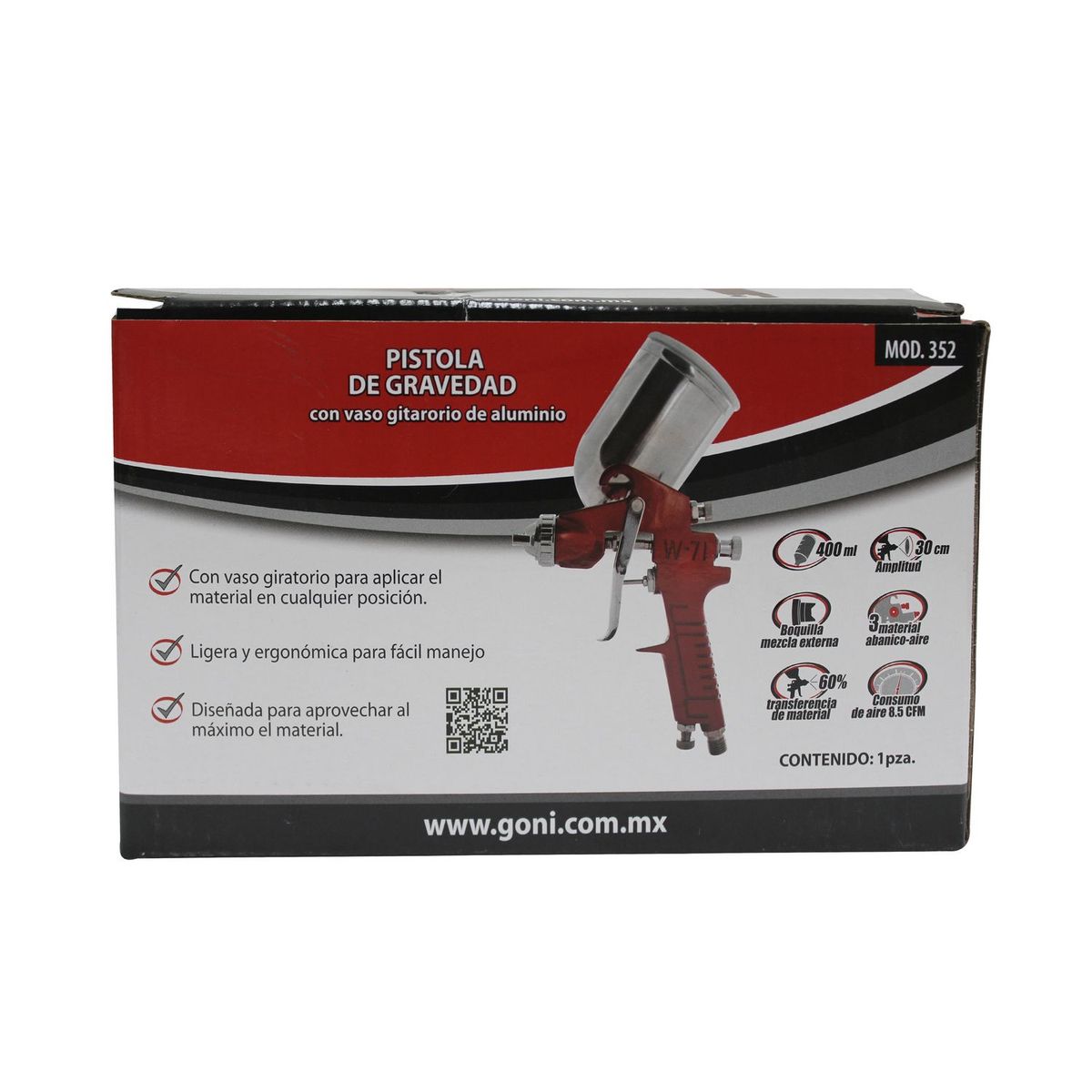 Goni - Pistola Gravedad Vaso Aluminio 400 CC Modelo 352