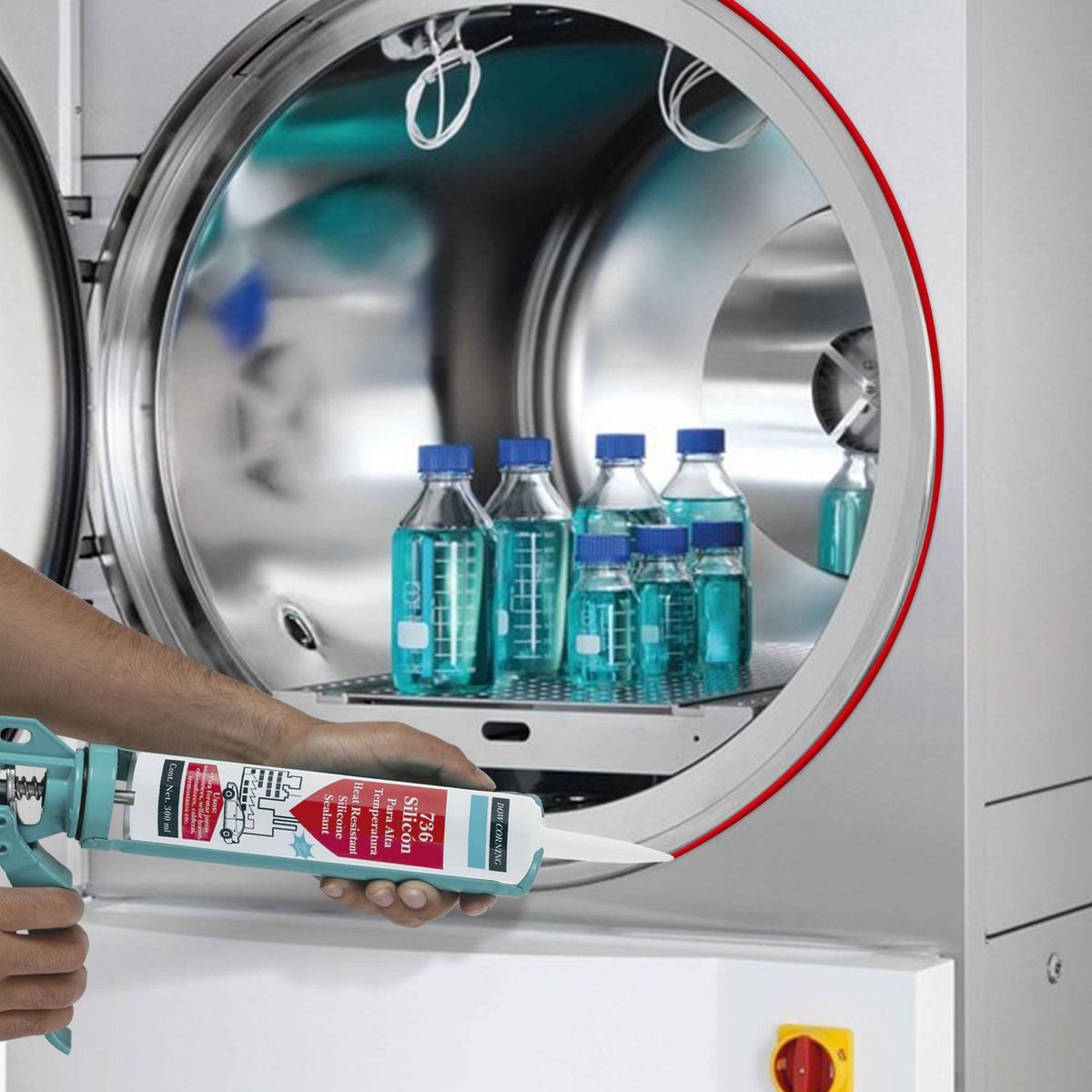 Dow Silicón para Alta Temperatura Rojo 300 ml, marca Sista - Foto 2