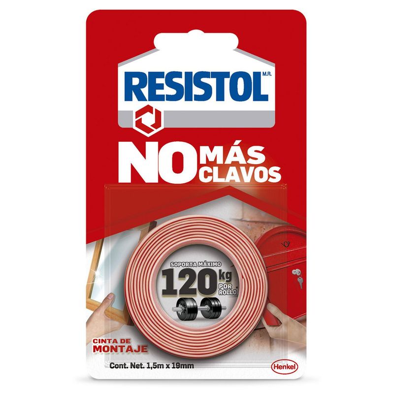 Resistol - Resistol No Más Clavos Cinta De Montaje 120 Kg