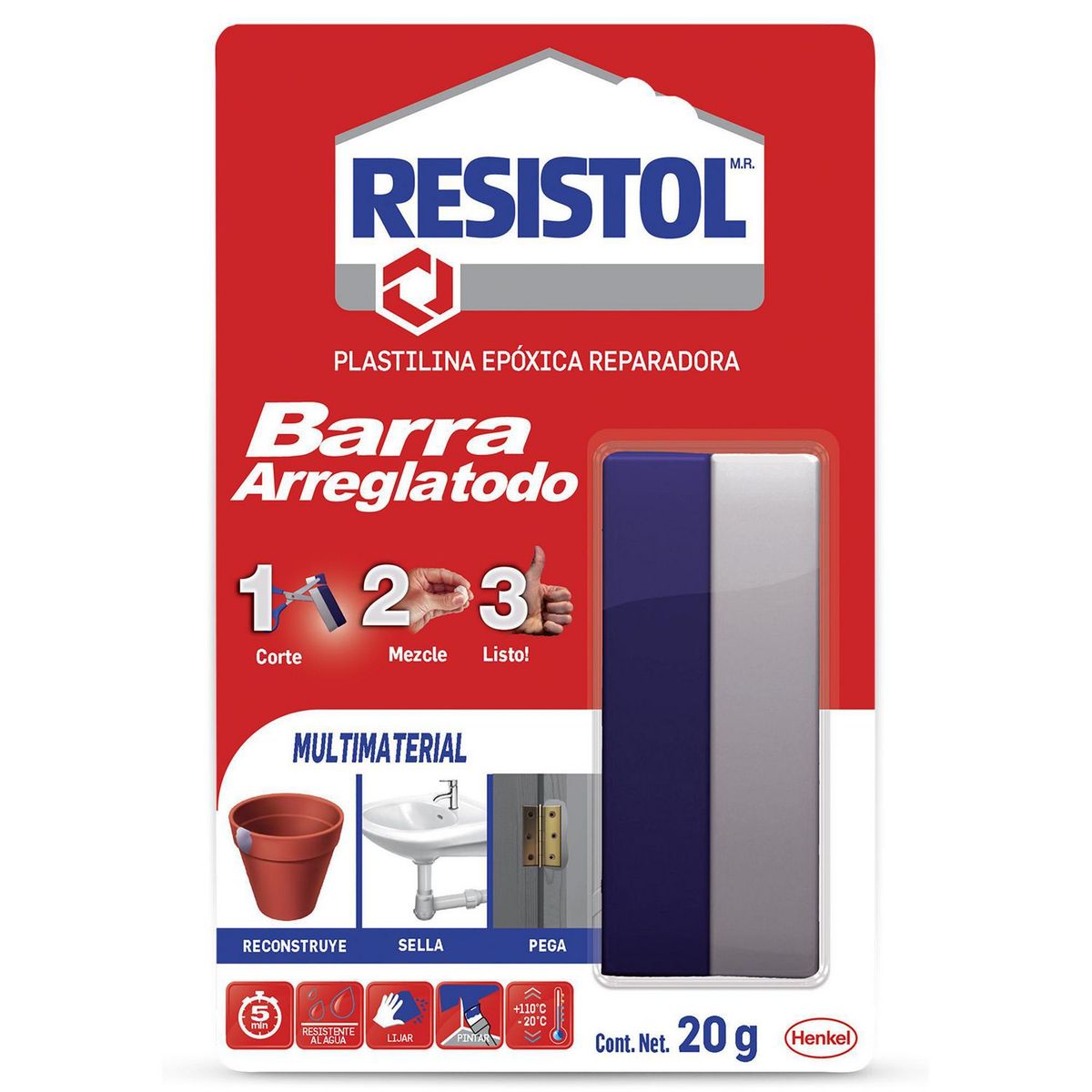 Resistol - Resistol 911 Plastilina Epóxica Arregla Todo 20 Gr